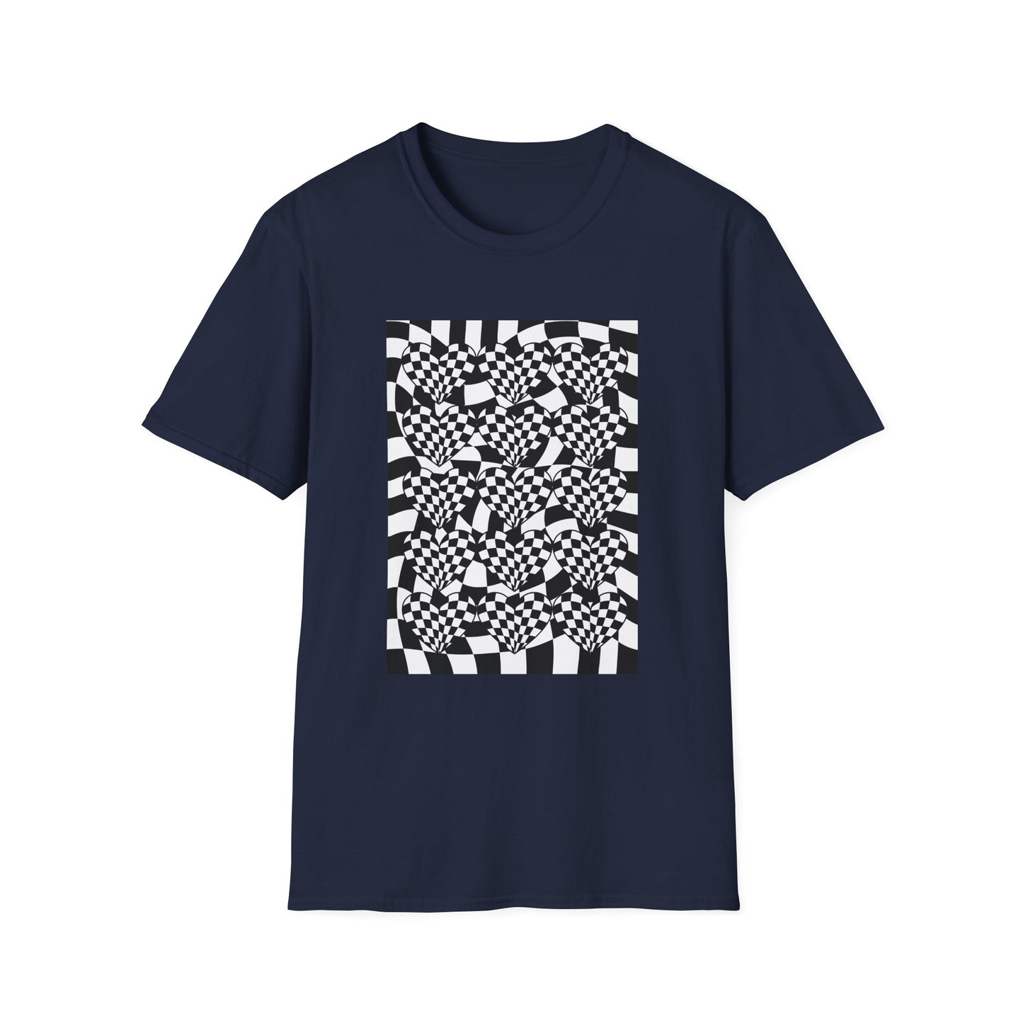 Checkered hearts on Checker Board T-Shirt