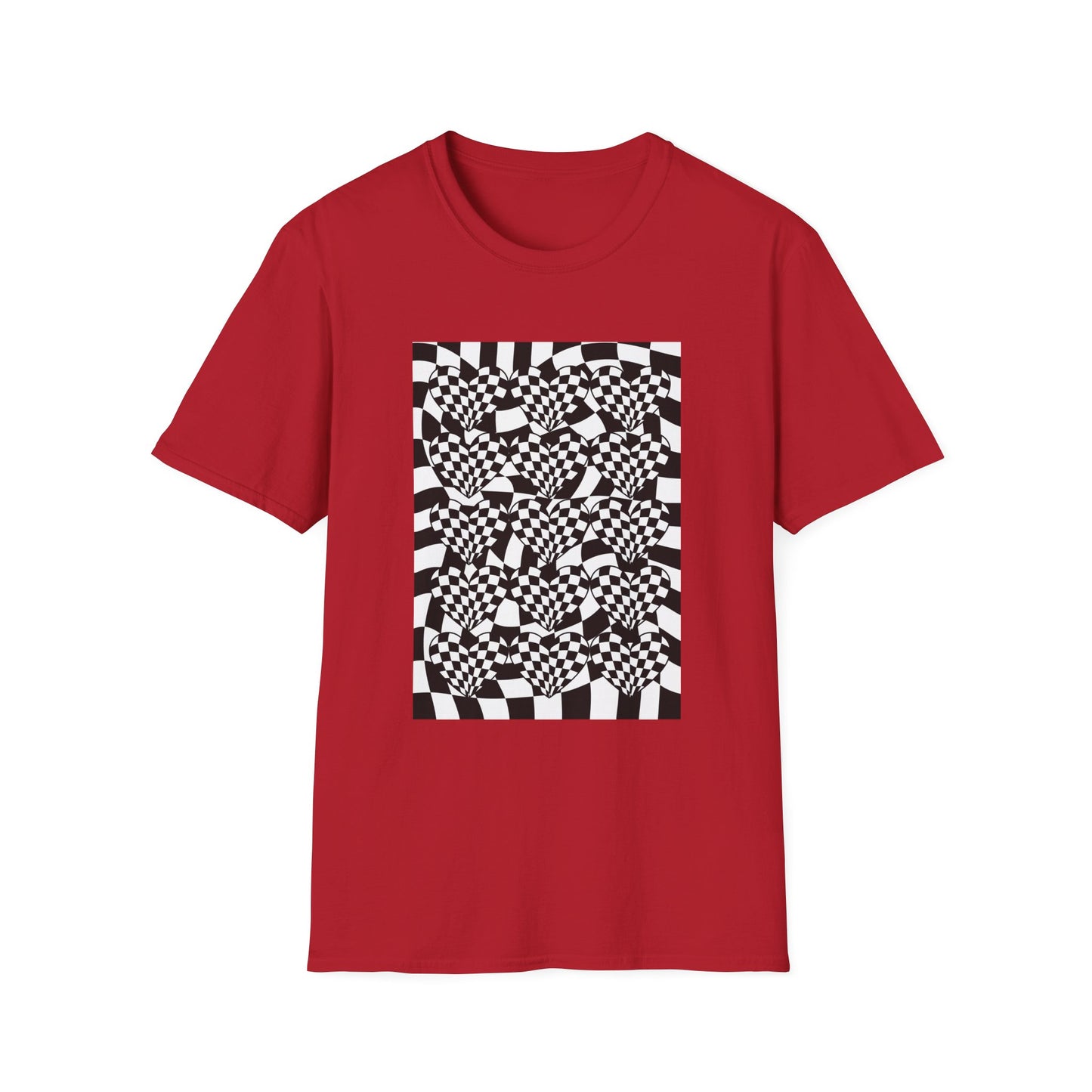 Checkered hearts on Checker Board T-Shirt