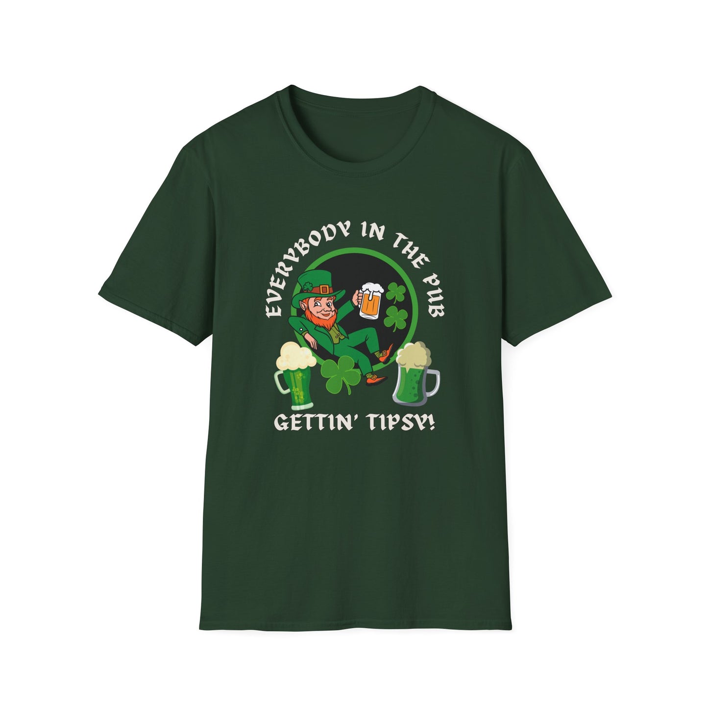 Everybody In The Pub Gettin' Tipsy! Leprechaun & Beers Tee