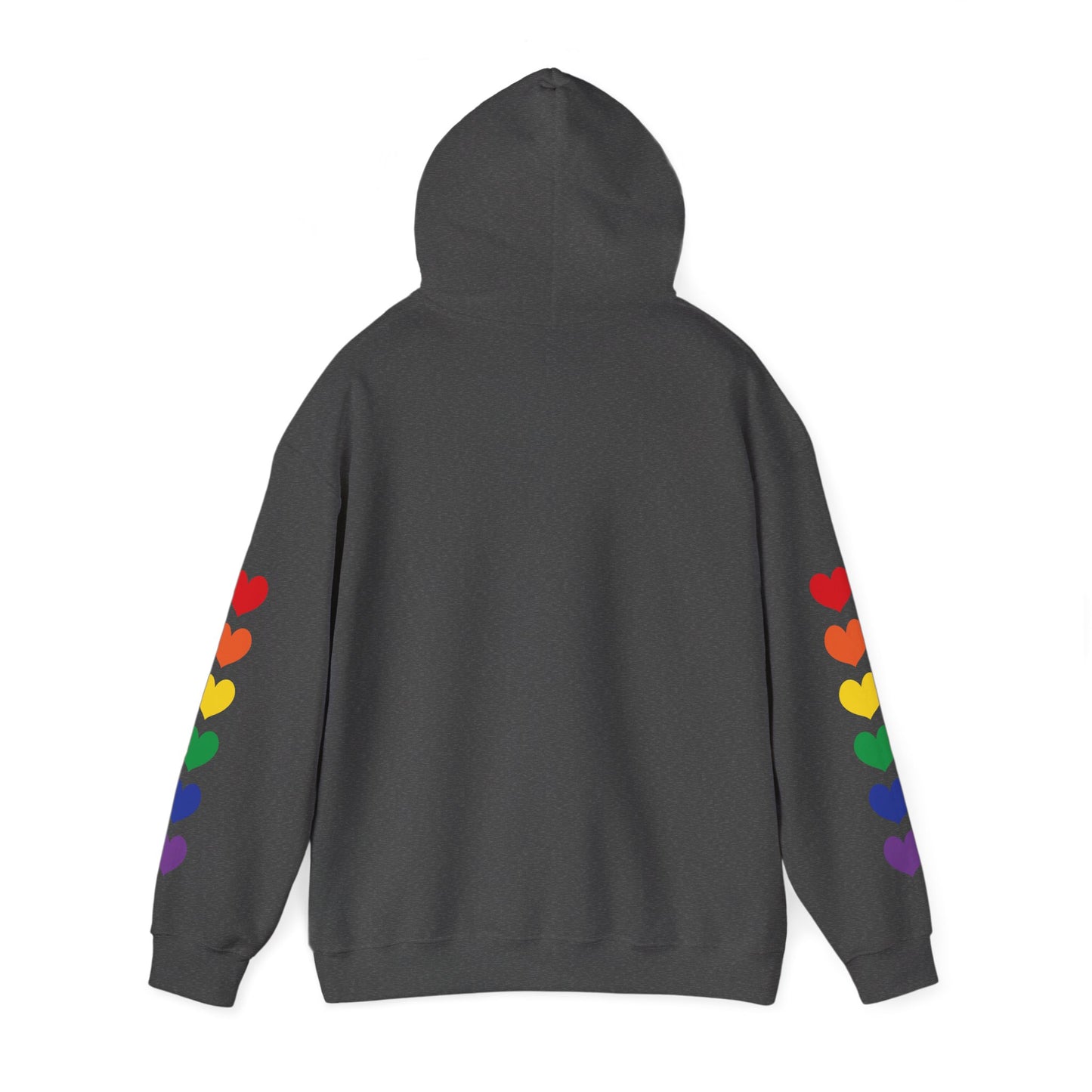 MULTI-COLORED HEARTS ON SLEEVES HOODIE