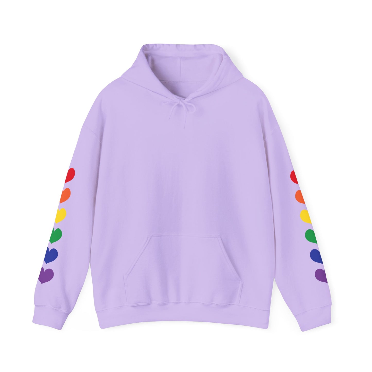 MULTI-COLORED HEARTS ON SLEEVES HOODIE