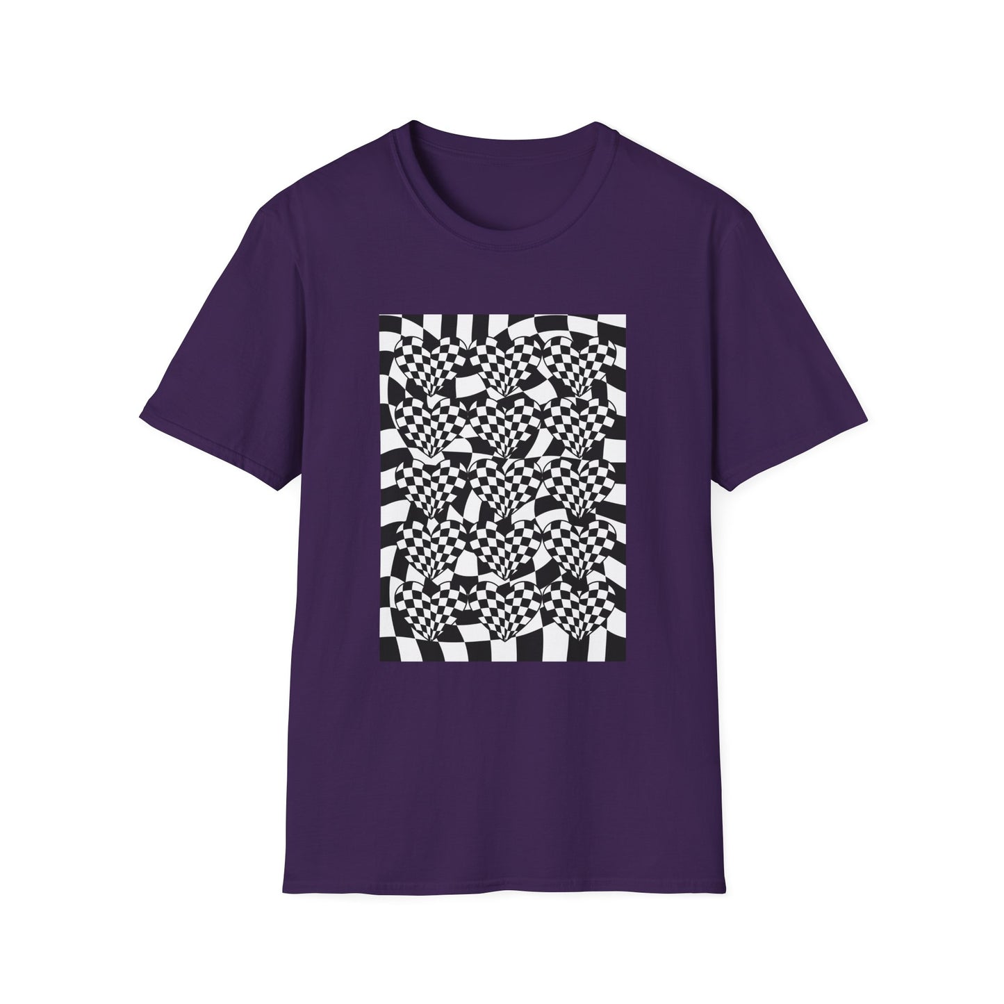 Checkered hearts on Checker Board T-Shirt