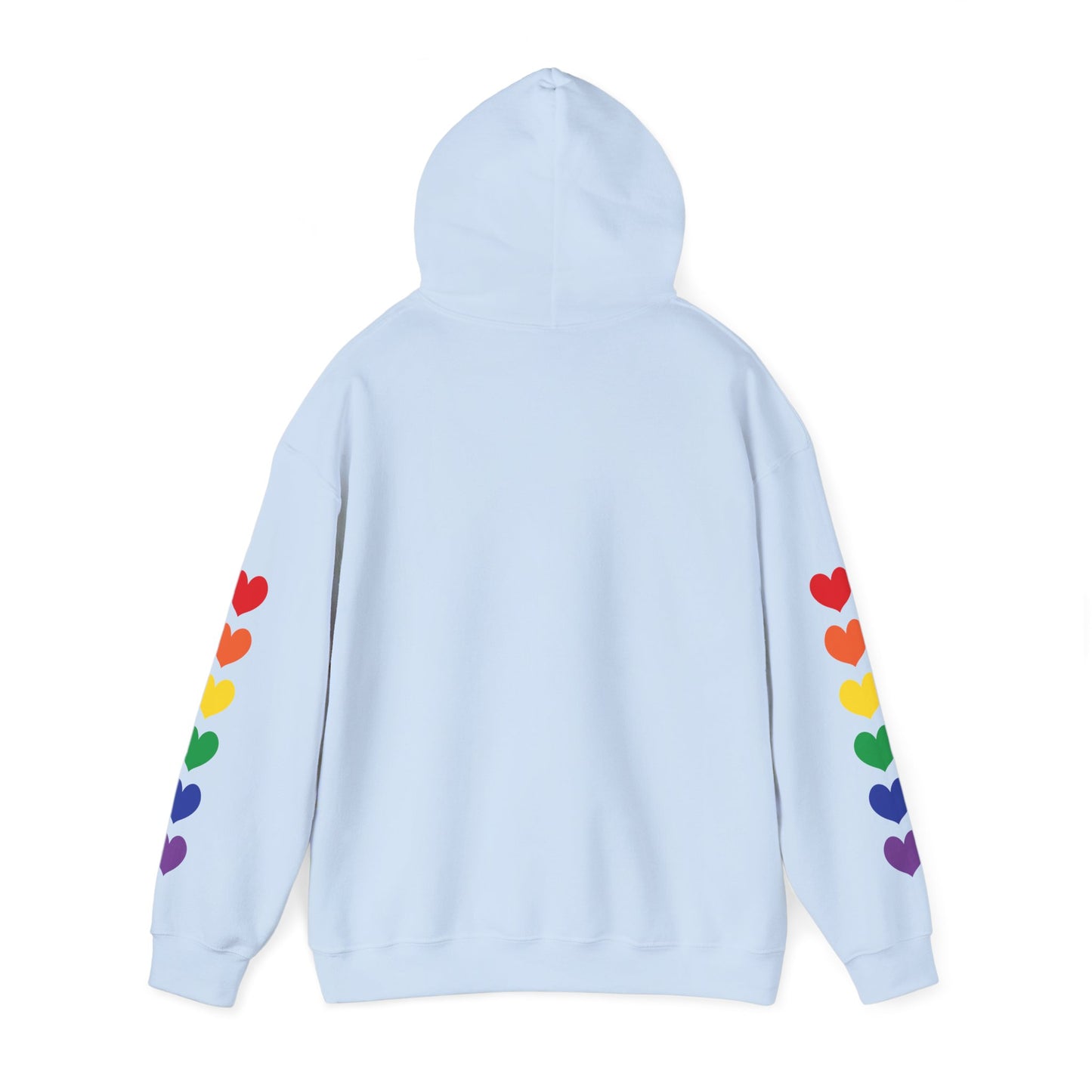 MULTI-COLORED HEARTS ON SLEEVES HOODIE