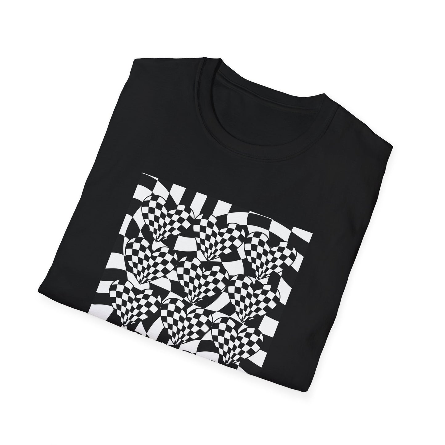 Checkered hearts on Checker Board T-Shirt