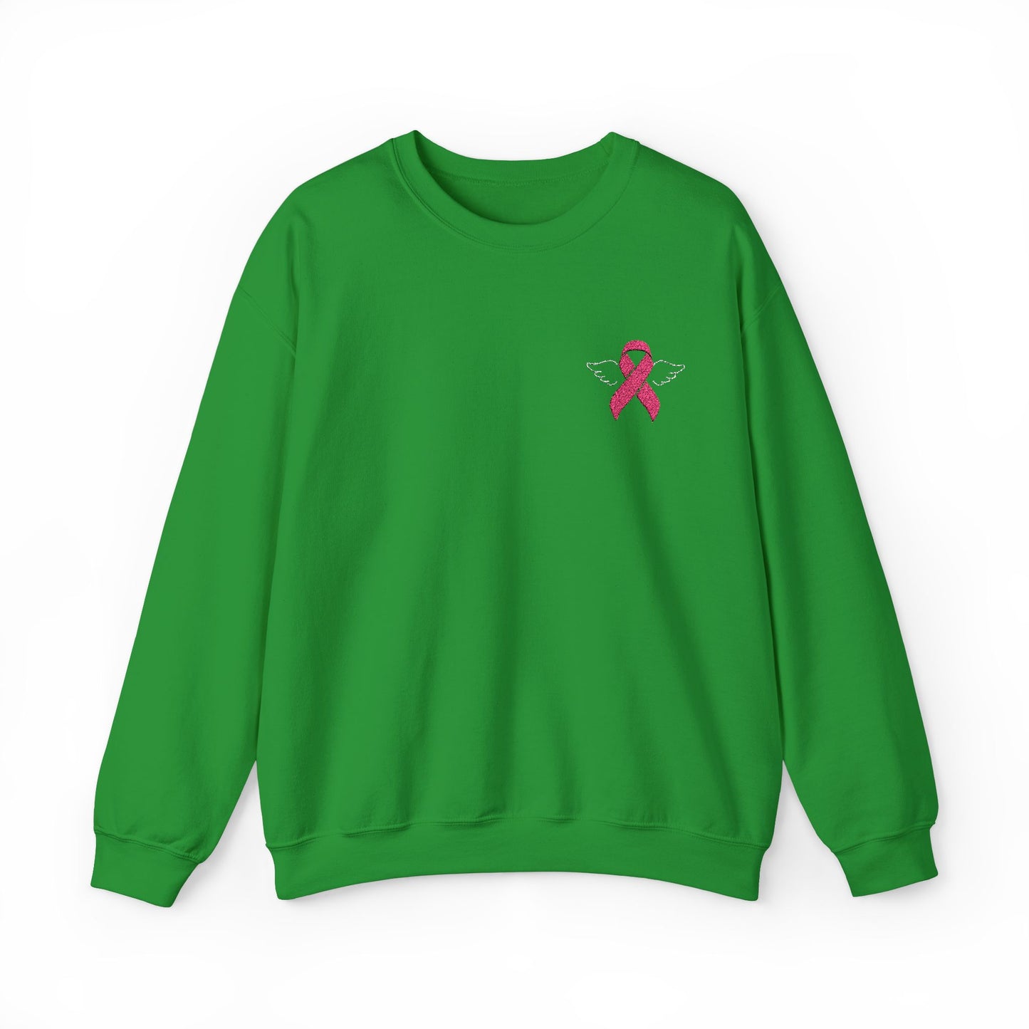 Embroidered Cancer Ribbon With Angel Wings
