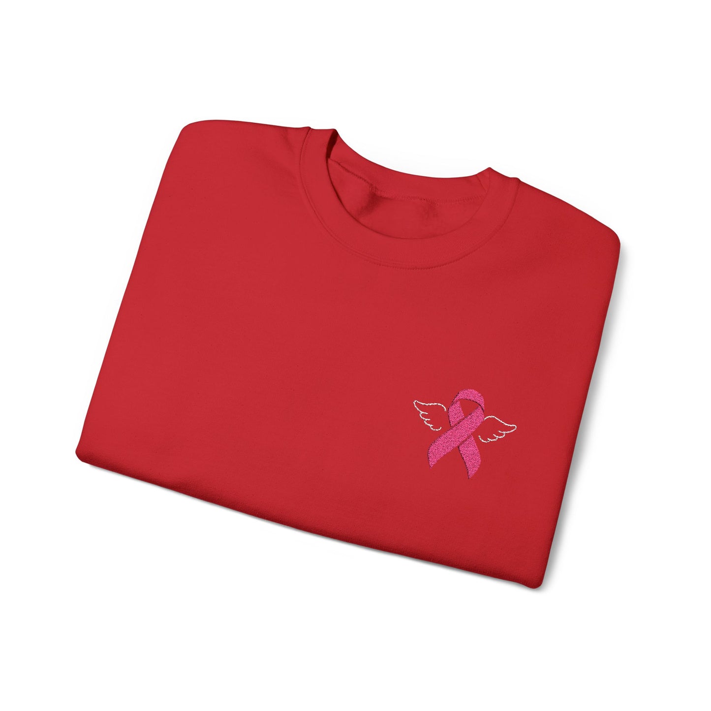 Embroidered Cancer Ribbon With Angel Wings