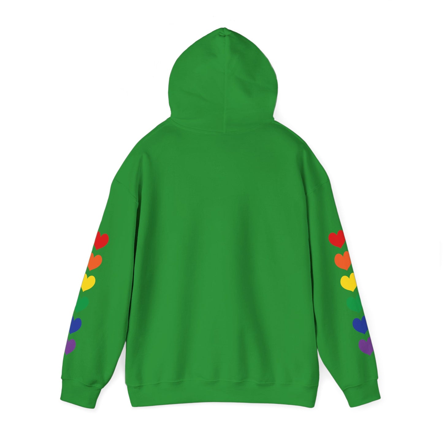 MULTI-COLORED HEARTS ON SLEEVES HOODIE