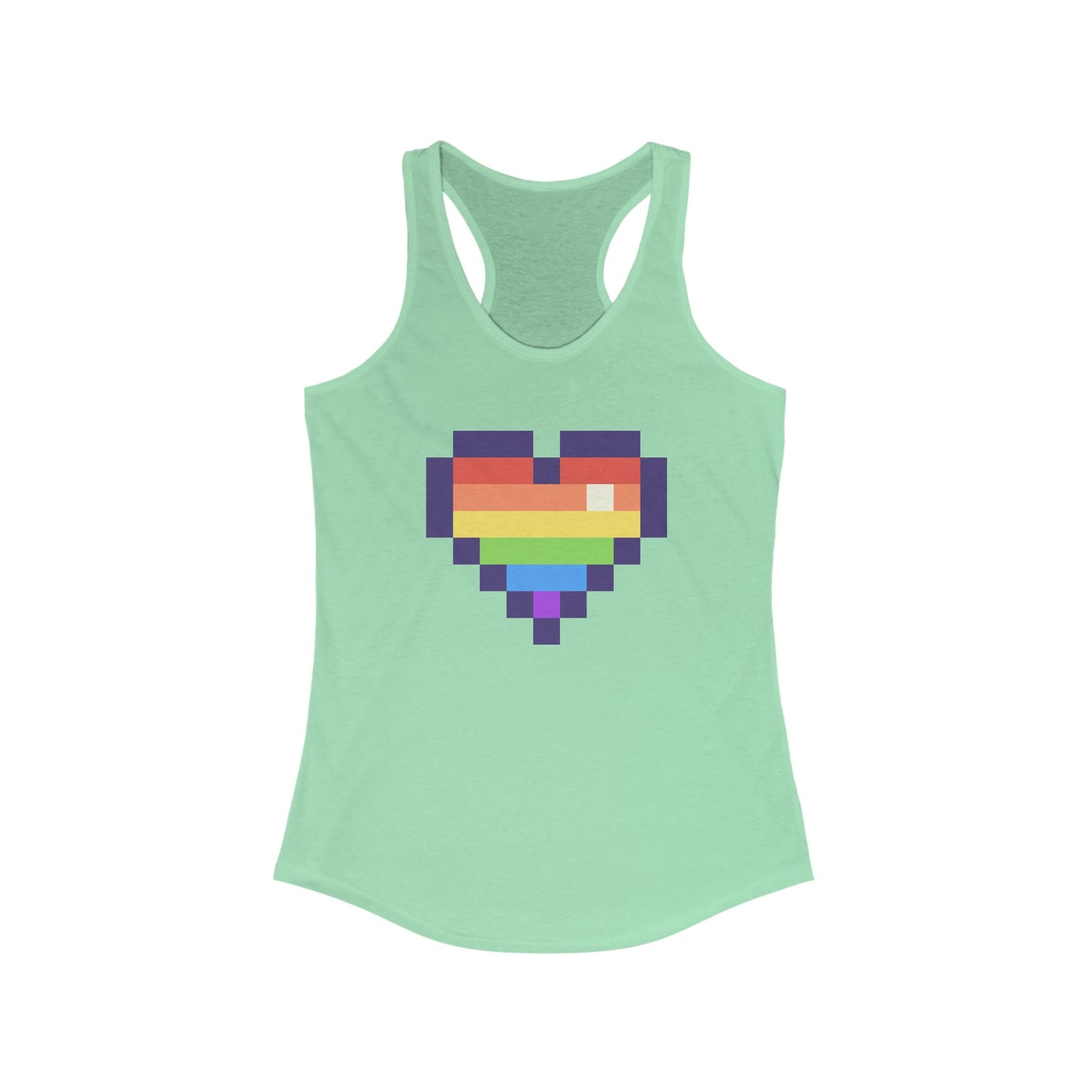 Pride Pixel Heart Racerback Tank Top