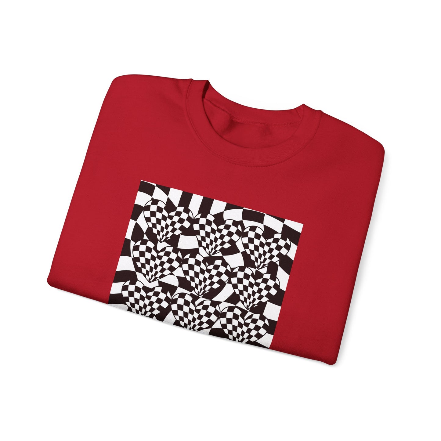 Checkered Hearts on Checker Board