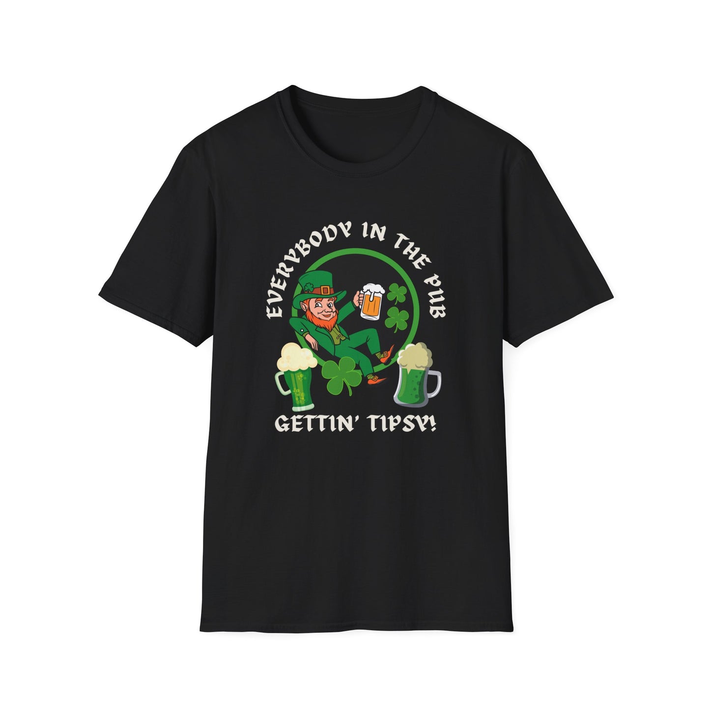 Everybody In The Pub Gettin' Tipsy! Leprechaun & Beers Tee