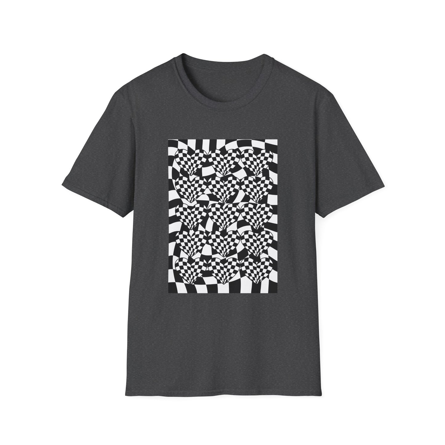 Checkered hearts on Checker Board T-Shirt