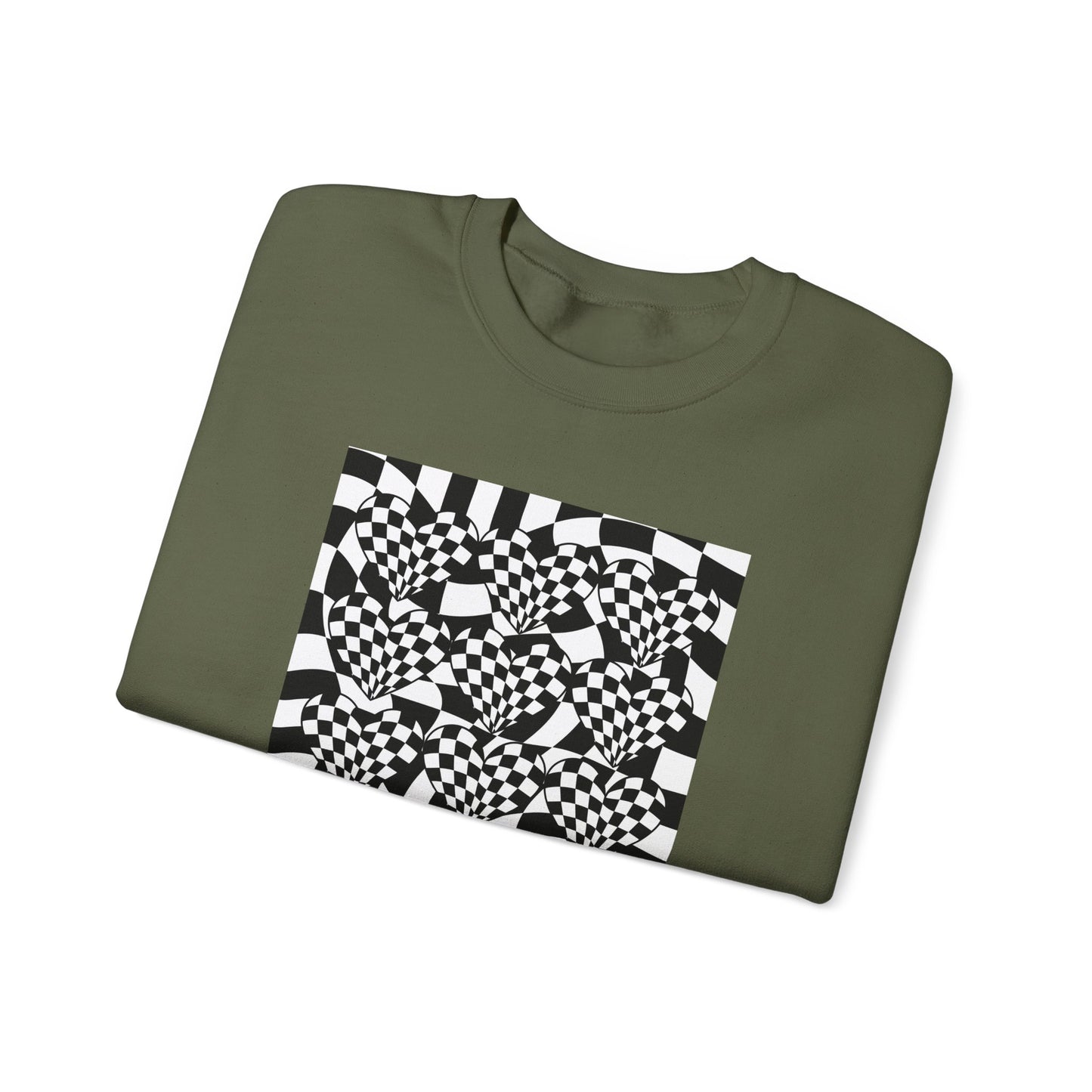 Checkered Hearts on Checker Board