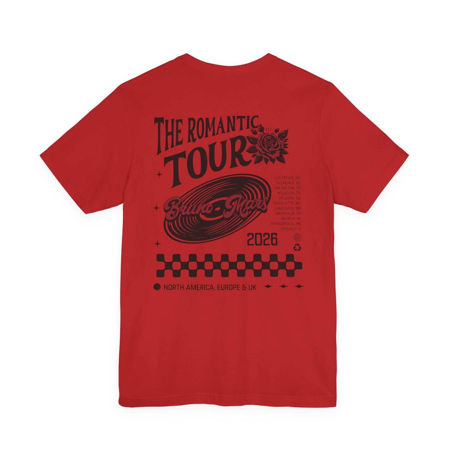 Bruno Mars Romantic Tour T-Shirt (Front & Back)