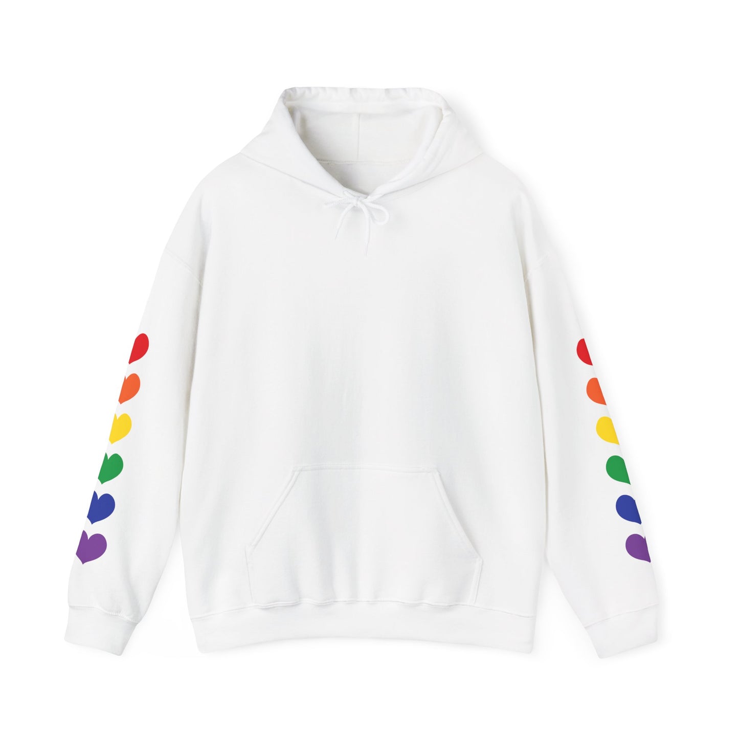 MULTI-COLORED HEARTS ON SLEEVES HOODIE
