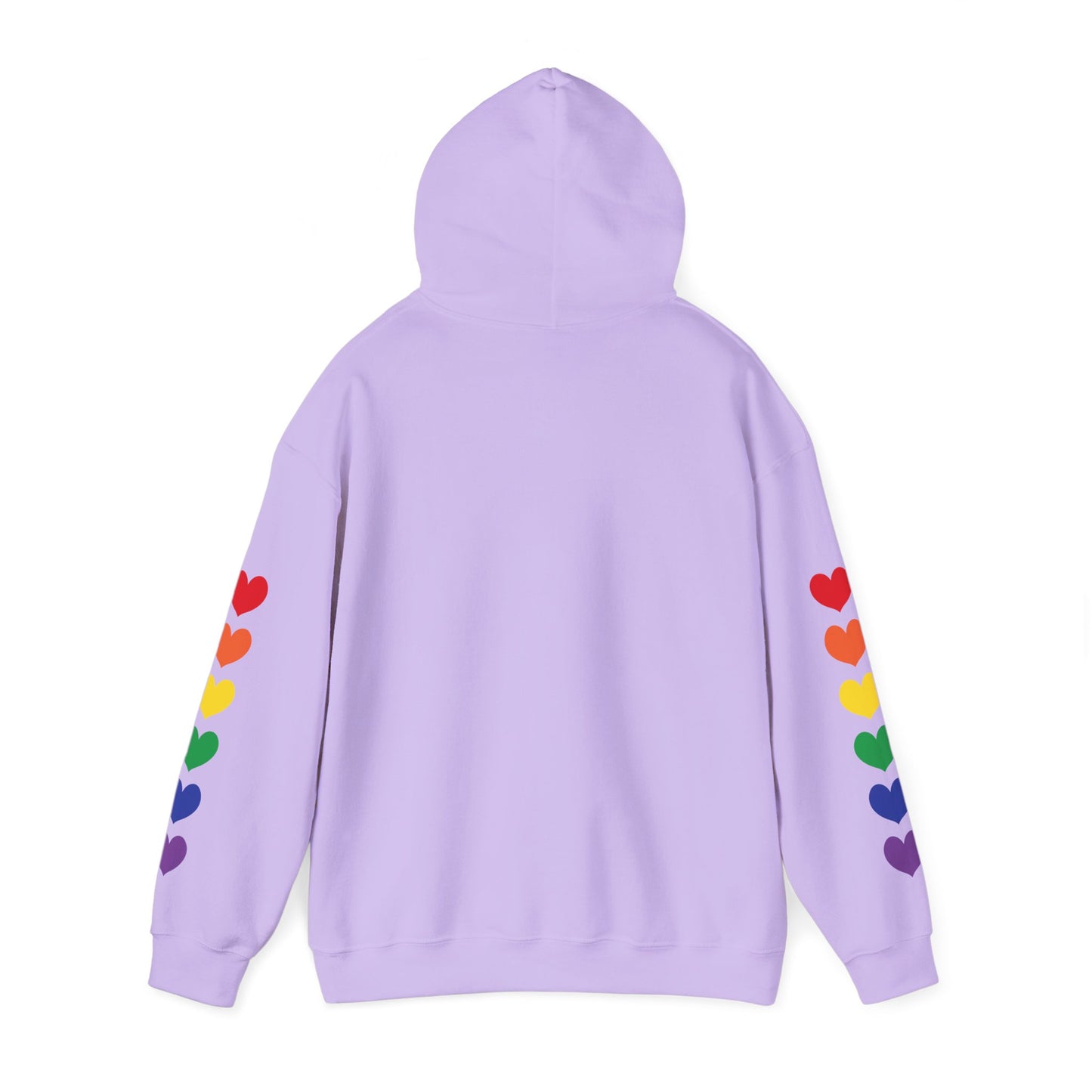 MULTI-COLORED HEARTS ON SLEEVES HOODIE