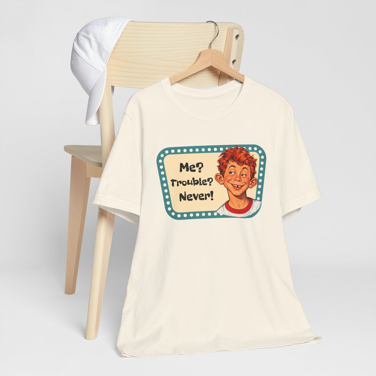 Vintage 'Me? Trouble? Never!' Retro Tee