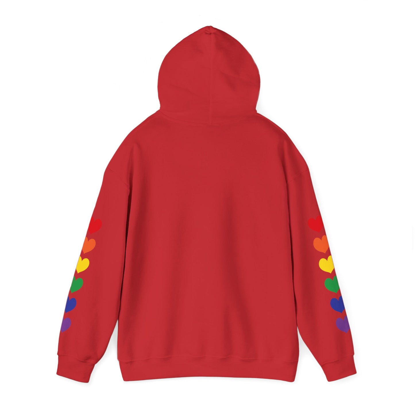 MULTI-COLORED HEARTS ON SLEEVES HOODIE