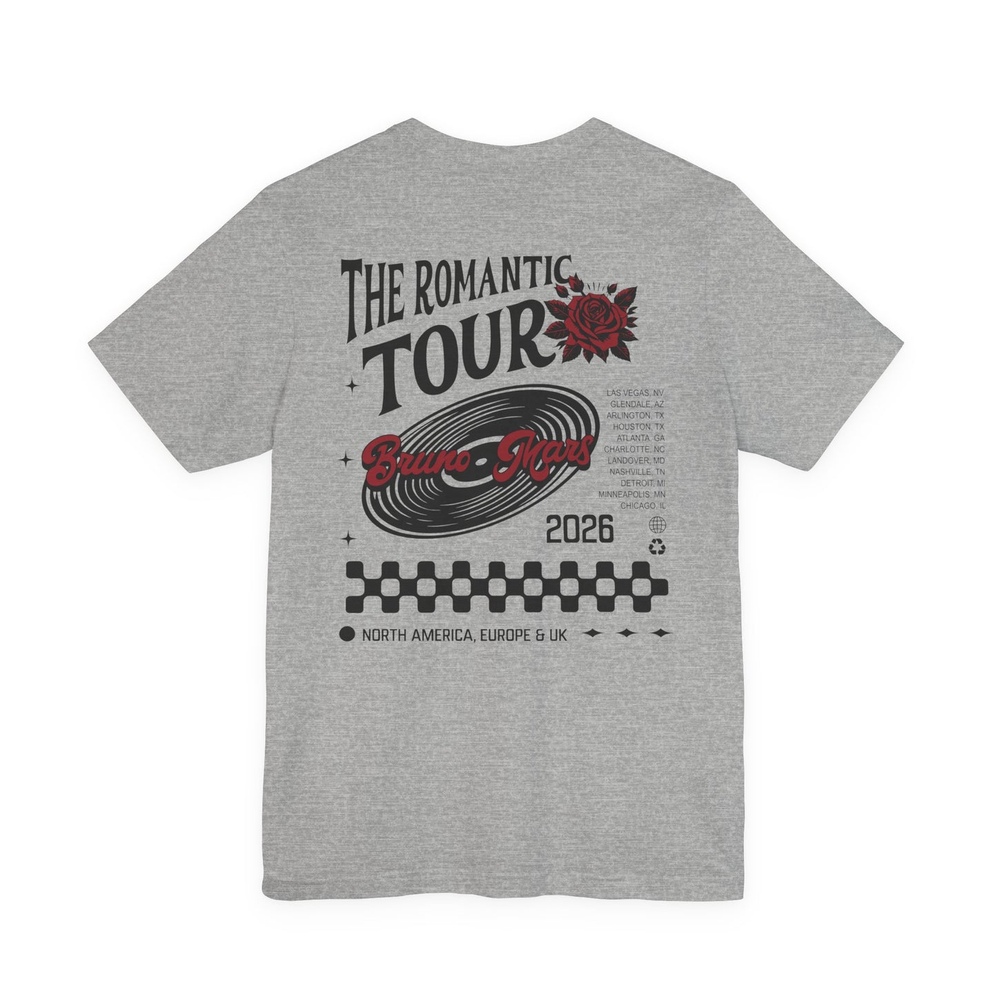 Bruno Mars Romantic Tour T-Shirt (Front & Back)