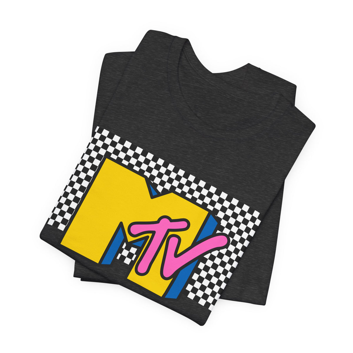 MTV Retro Logo Tee — 90s Checkerboard Vintage Music T-Shirt