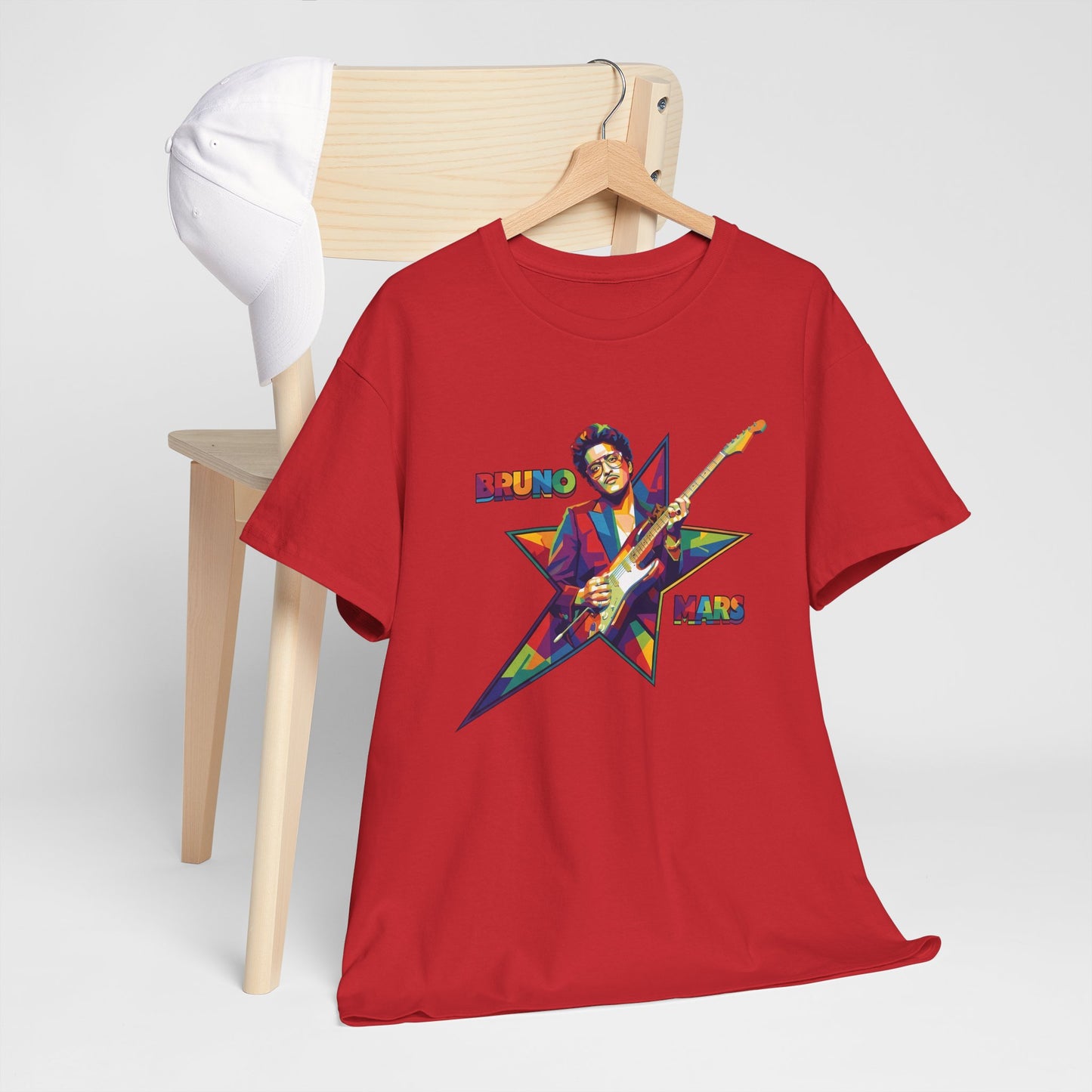 Bruno Mars Star Guitar Tee — Retro Neon