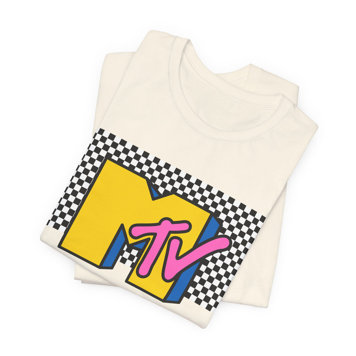 MTV Retro Logo Tee — 90s Checkerboard Vintage Music T-Shirt