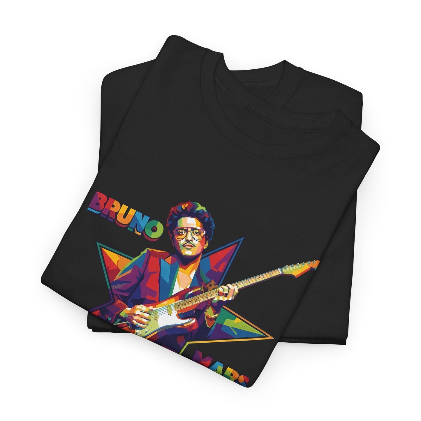 Bruno Mars Star Guitar Tee — Retro Neon