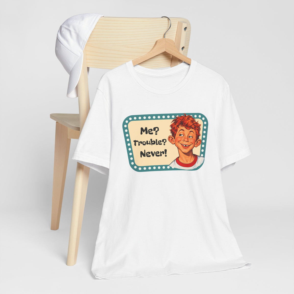 Vintage 'Me? Trouble? Never!' Retro Tee