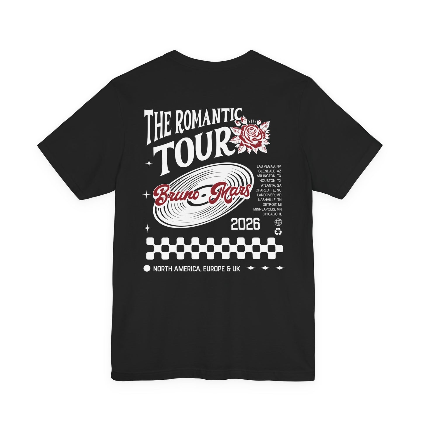 Bruno Mars Romantic Tour T-Shirt (Front & Back)