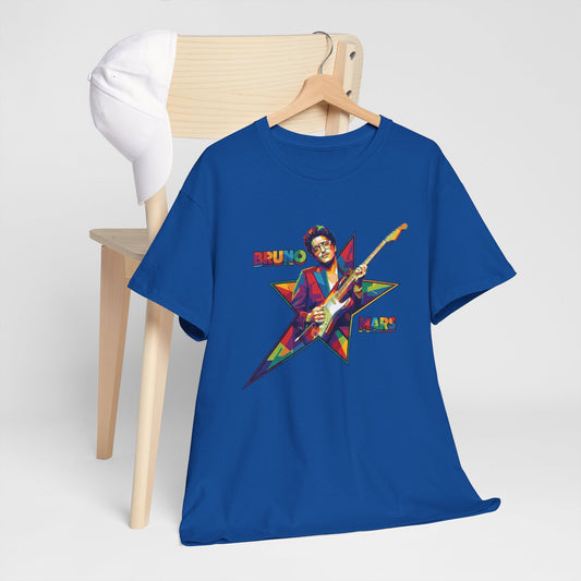 Bruno Mars Star Guitar Tee — Retro Neon