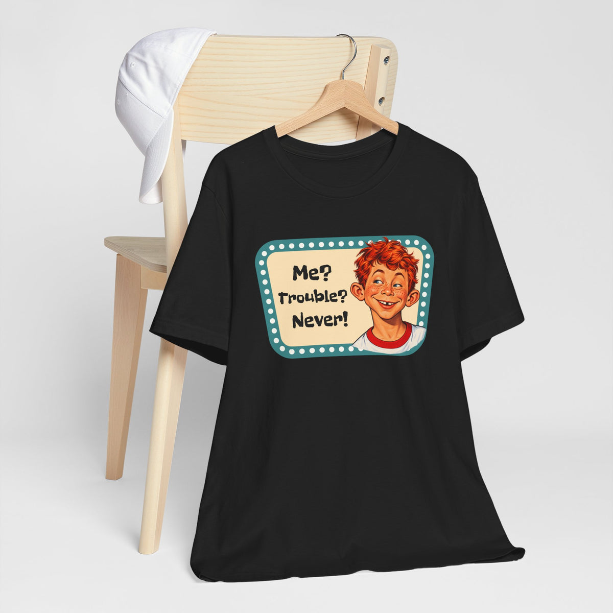 Vintage 'Me? Trouble? Never!' Retro Tee