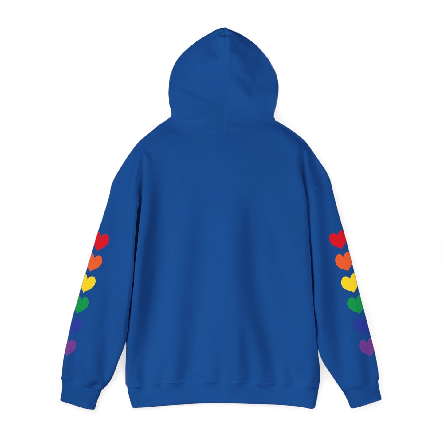 MULTI-COLORED HEARTS ON SLEEVES HOODIE
