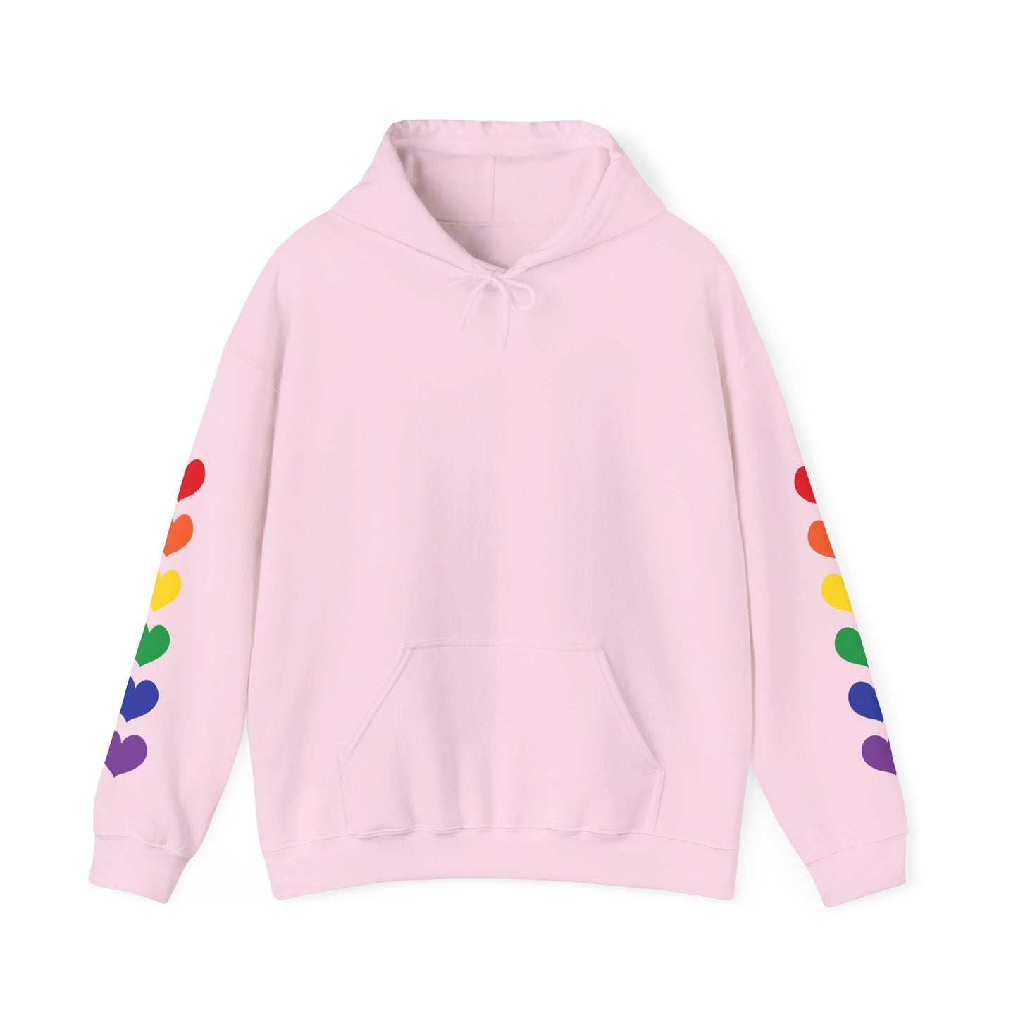 MULTI-COLORED HEARTS ON SLEEVES HOODIE