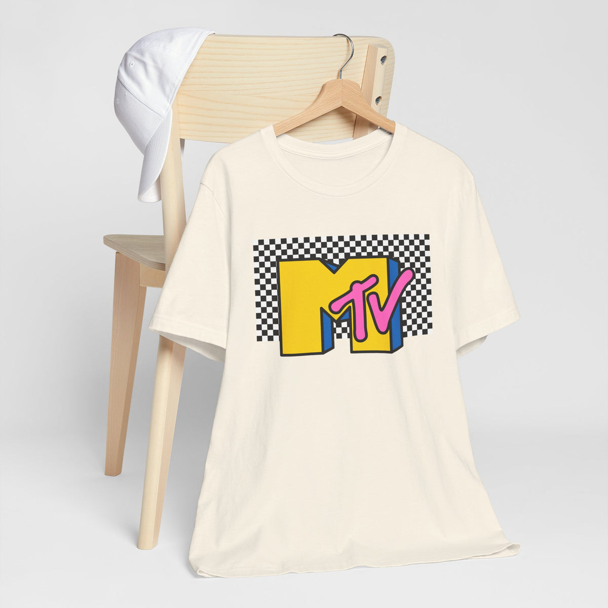 MTV Retro Logo Tee — 90s Checkerboard Vintage Music T-Shirt