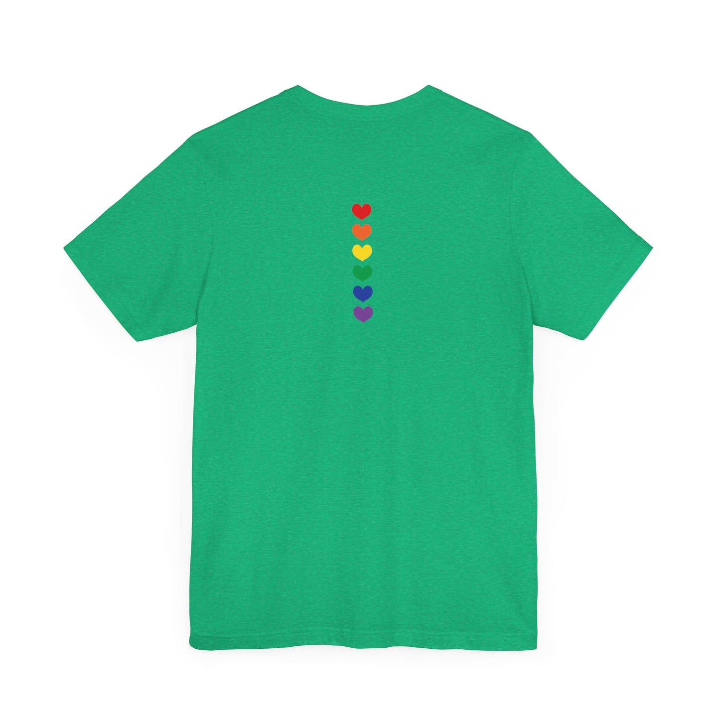 LGBTQ Pride Shirt - Front and Back Designs - Finger Heart Rainbow Colors