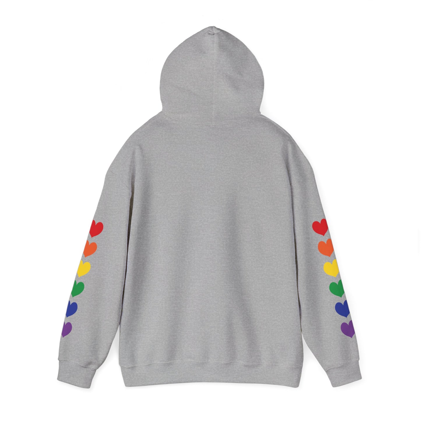 MULTI-COLORED HEARTS ON SLEEVES HOODIE