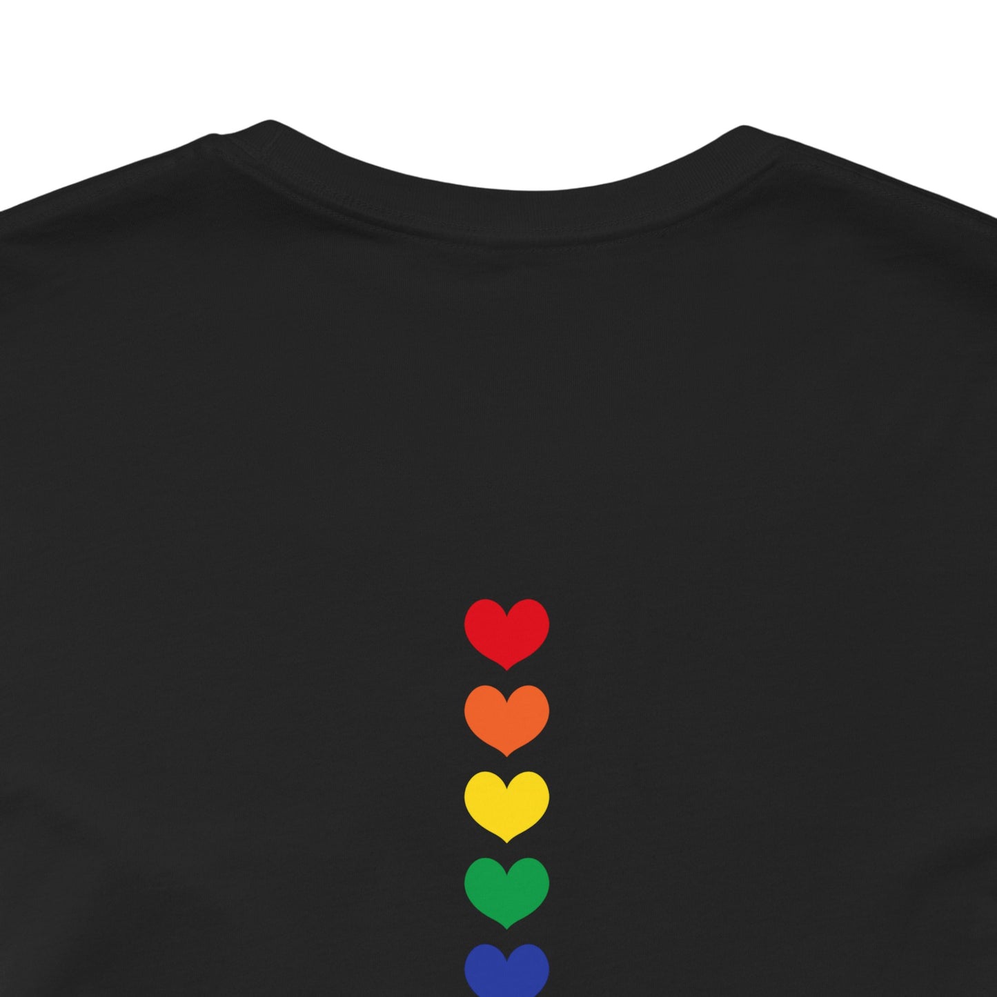 LGBTQ Pride Shirt - Front and Back Designs - Finger Heart Rainbow Colors