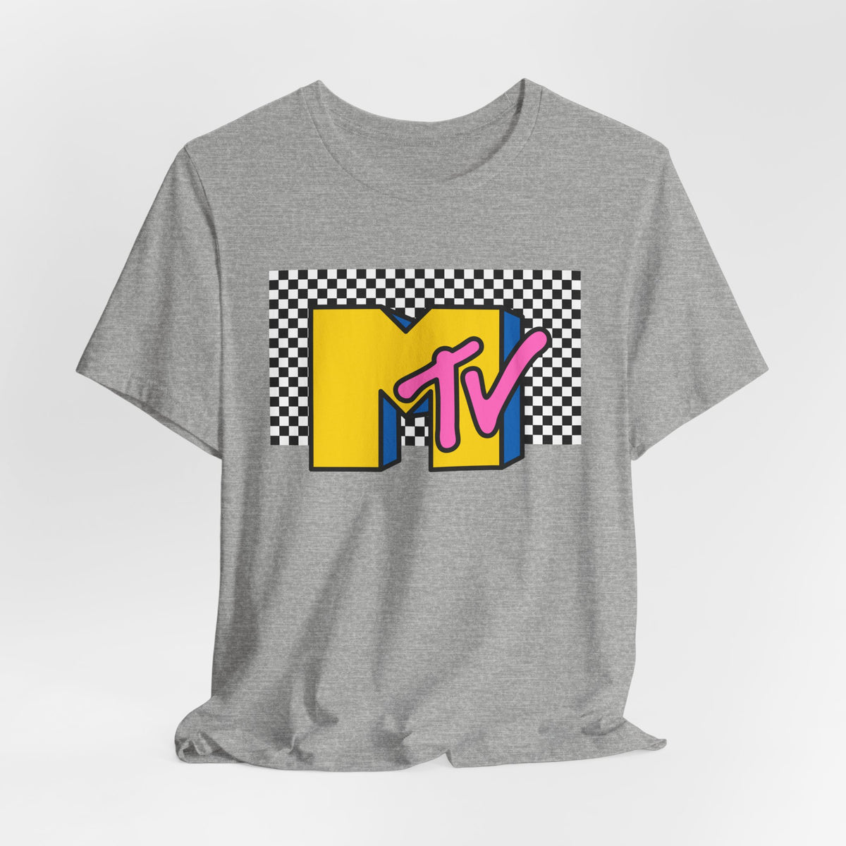 MTV Retro Logo Tee — 90s Checkerboard Vintage Music T-Shirt