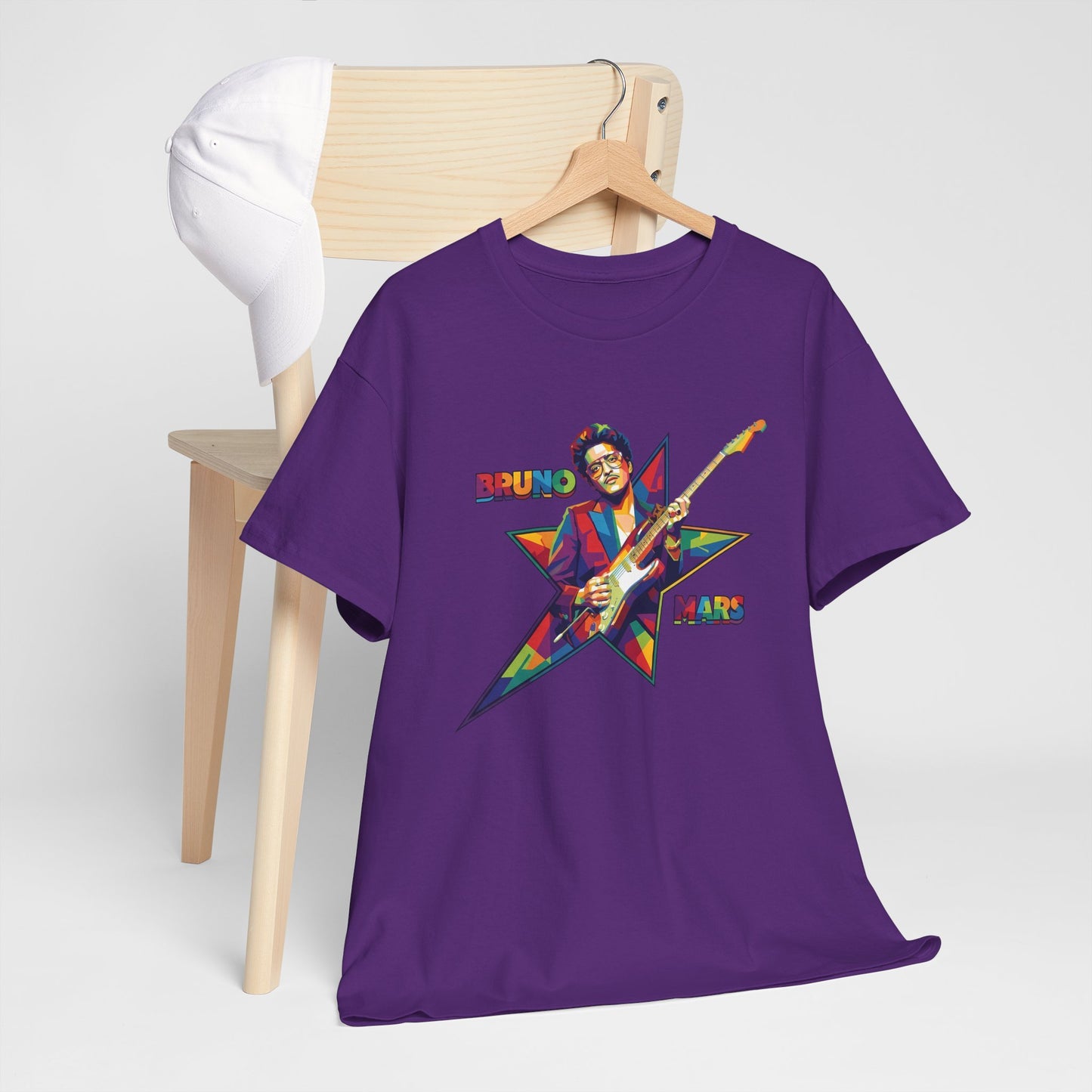 Bruno Mars Star Guitar Tee — Retro Neon