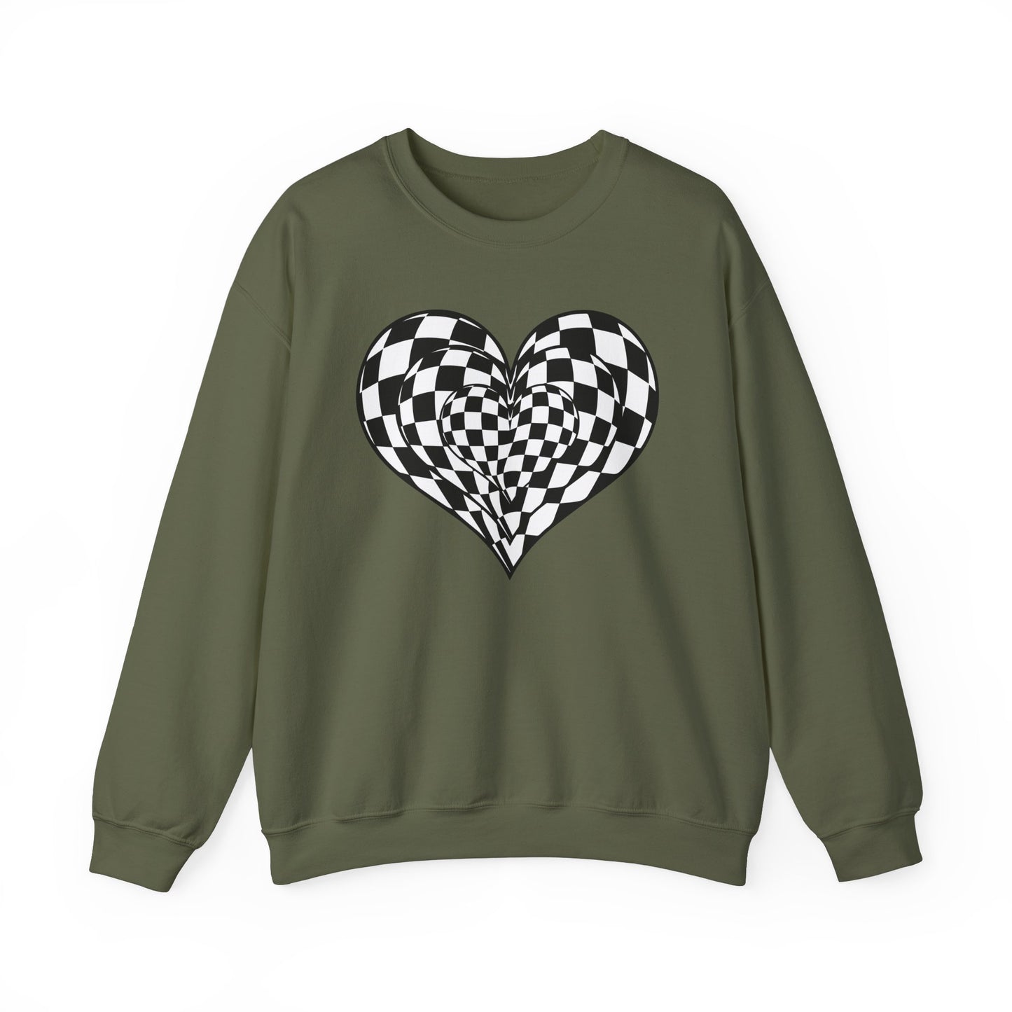 Checkered Heart  Sweatshirt