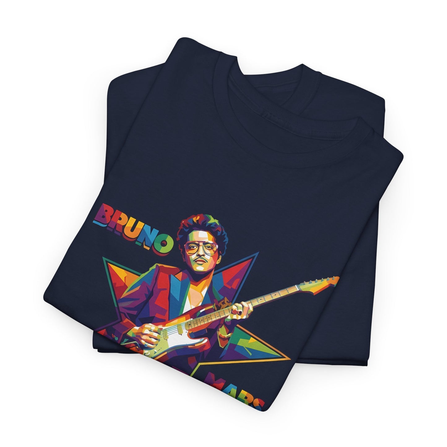 Bruno Mars Star Guitar Tee — Retro Neon