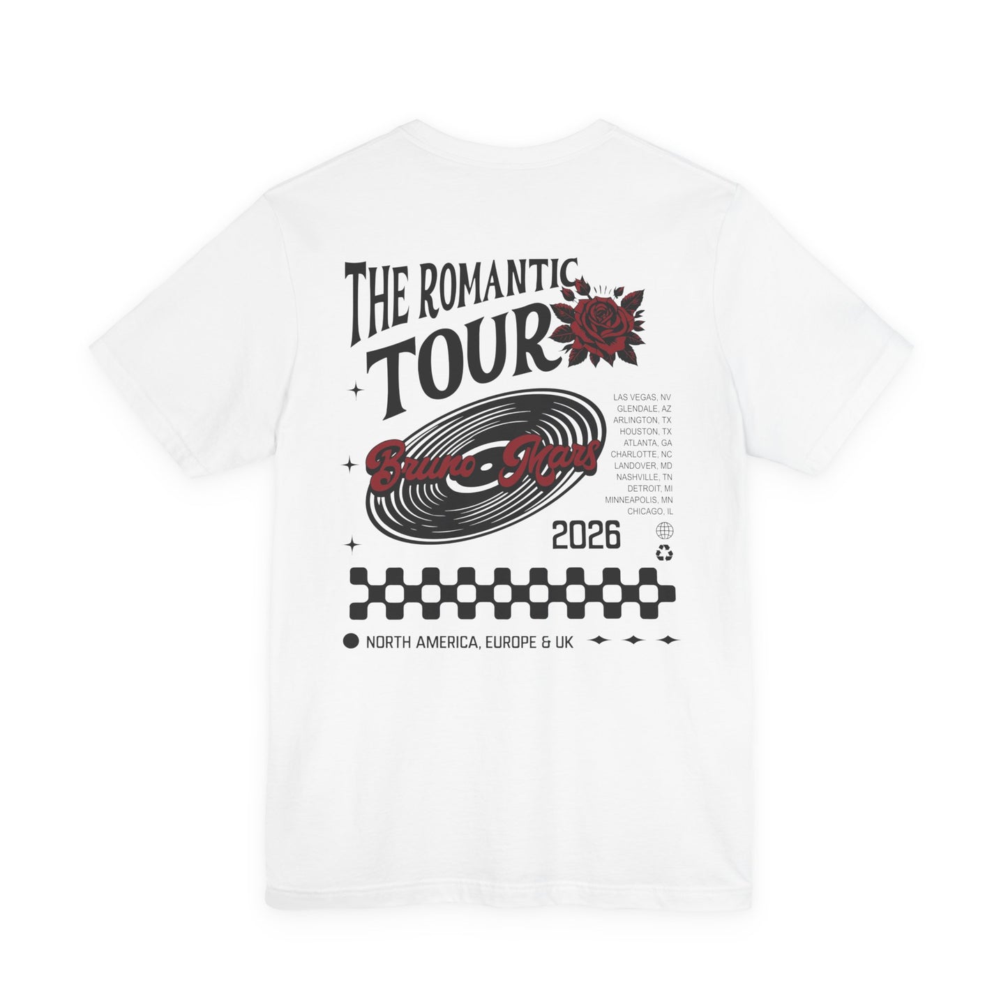 Bruno Mars Romantic Tour T-Shirt (Front & Back)