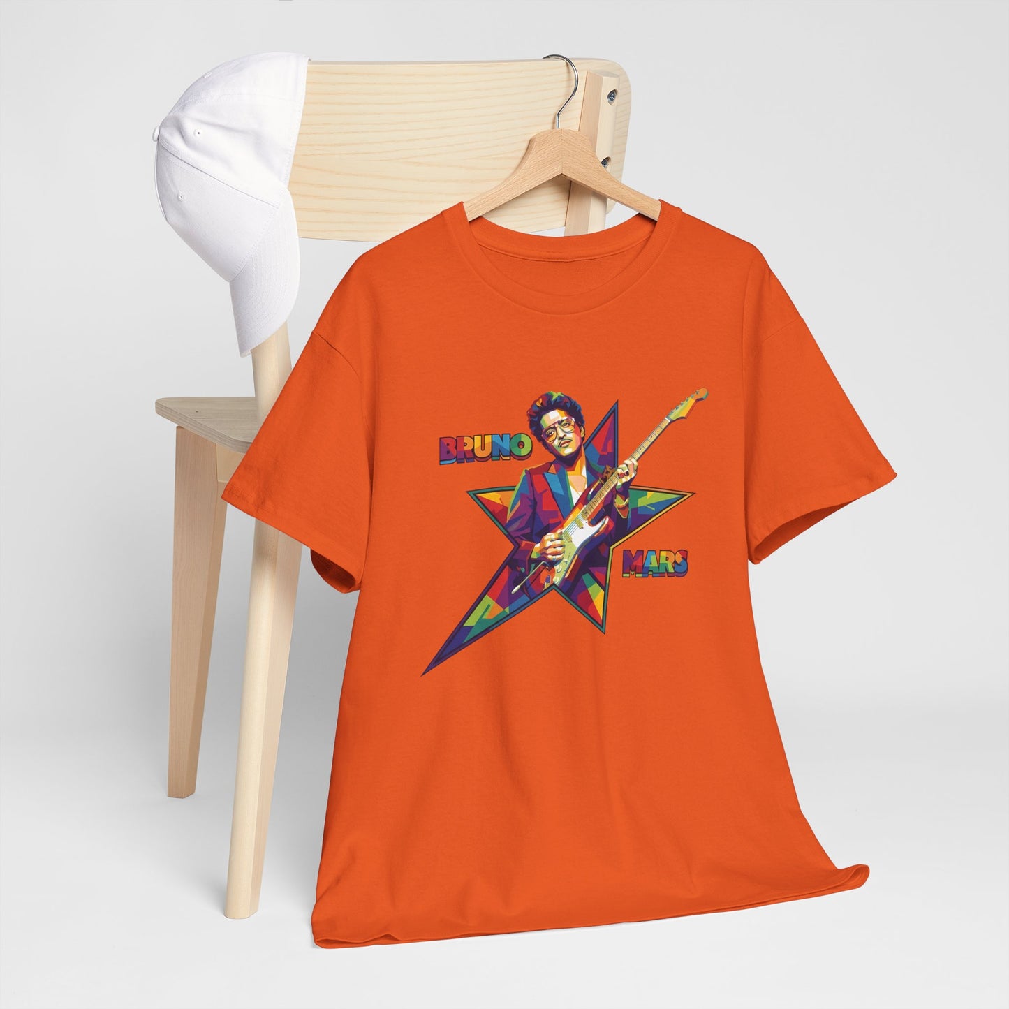 Bruno Mars Star Guitar Tee — Retro Neon