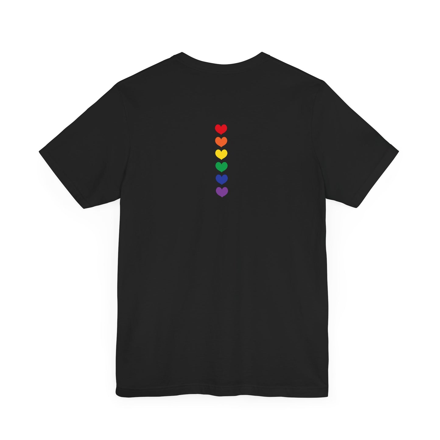 LGBTQ Pride Shirt - Front and Back Designs - Finger Heart Rainbow Colors