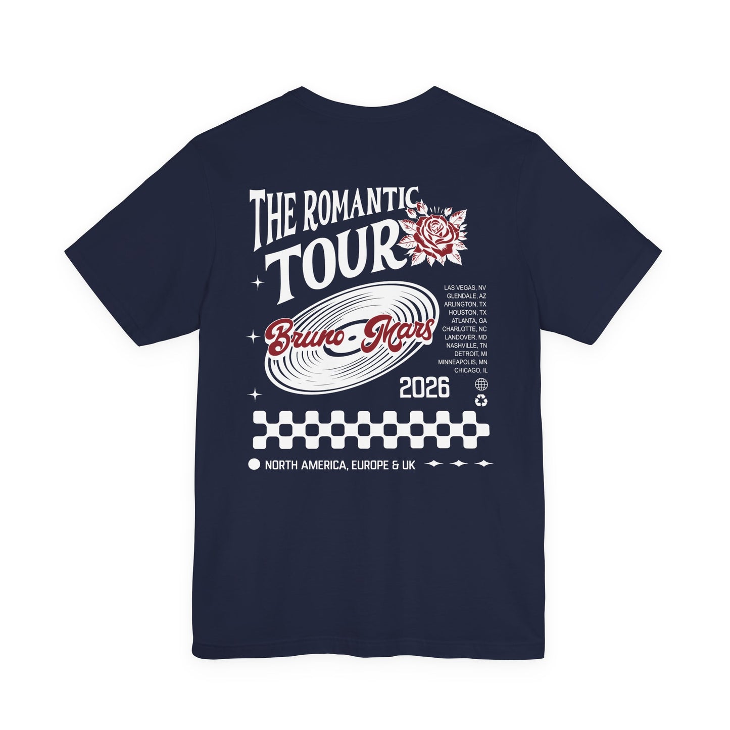 Bruno Mars Romantic Tour T-Shirt (Front & Back)