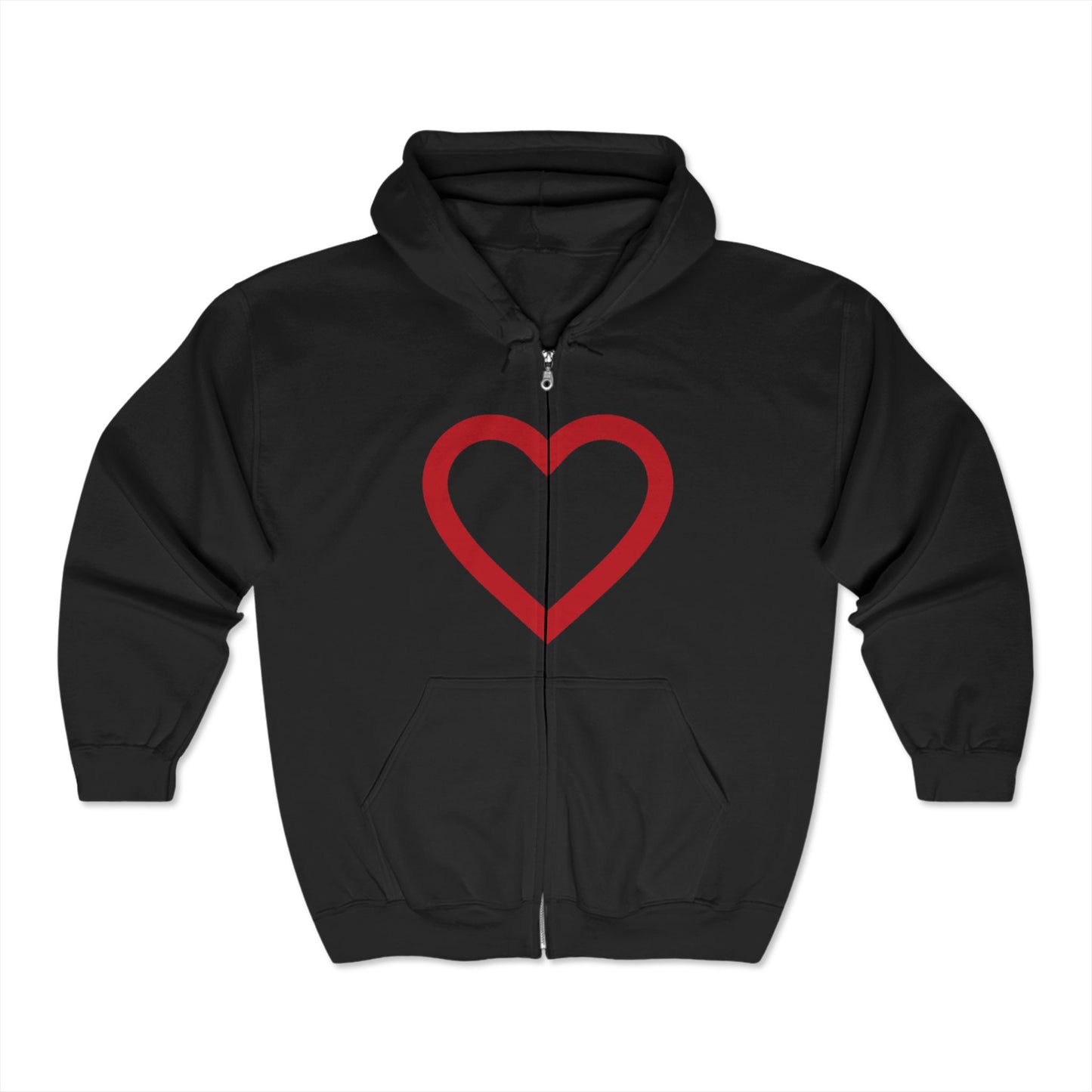 Heart Full Zip Hooded Sweatshirt