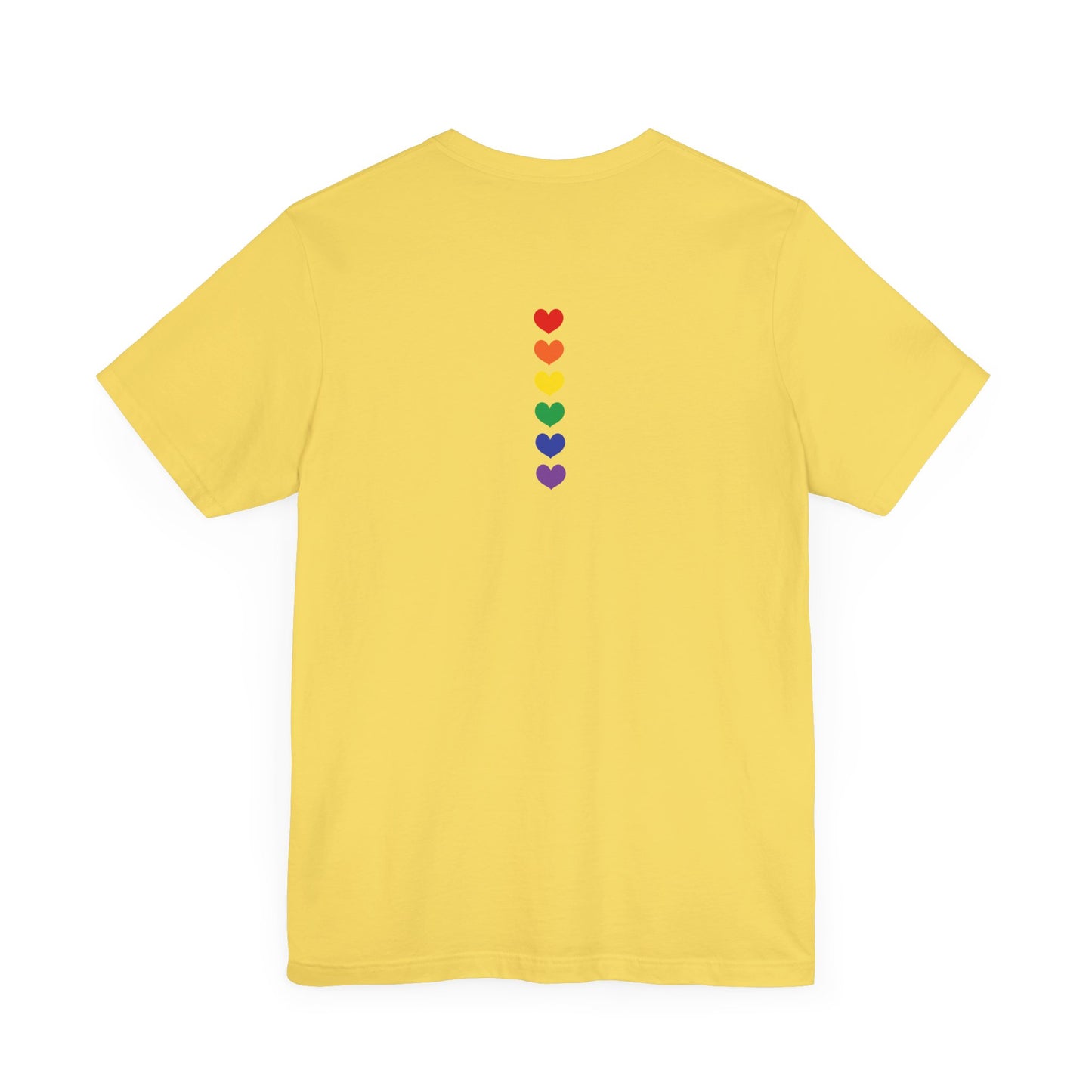 LGBTQ Pride Shirt - Front and Back Designs - Finger Heart Rainbow Colors