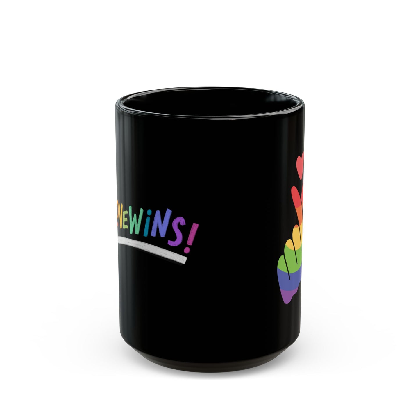 Love Wins / LGBTQ / Black 15oz Ceramic Mug