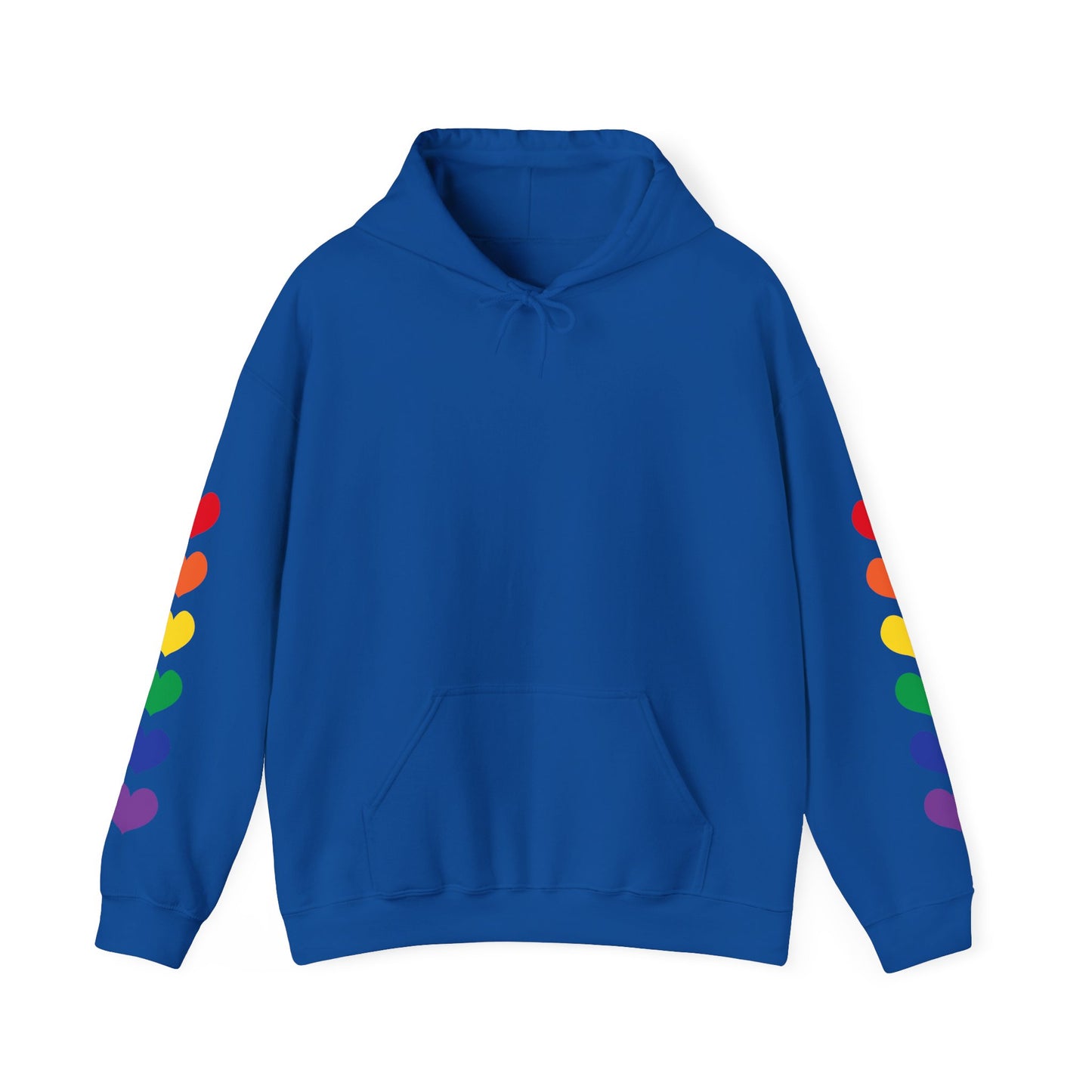 MULTI-COLORED HEARTS ON SLEEVES HOODIE