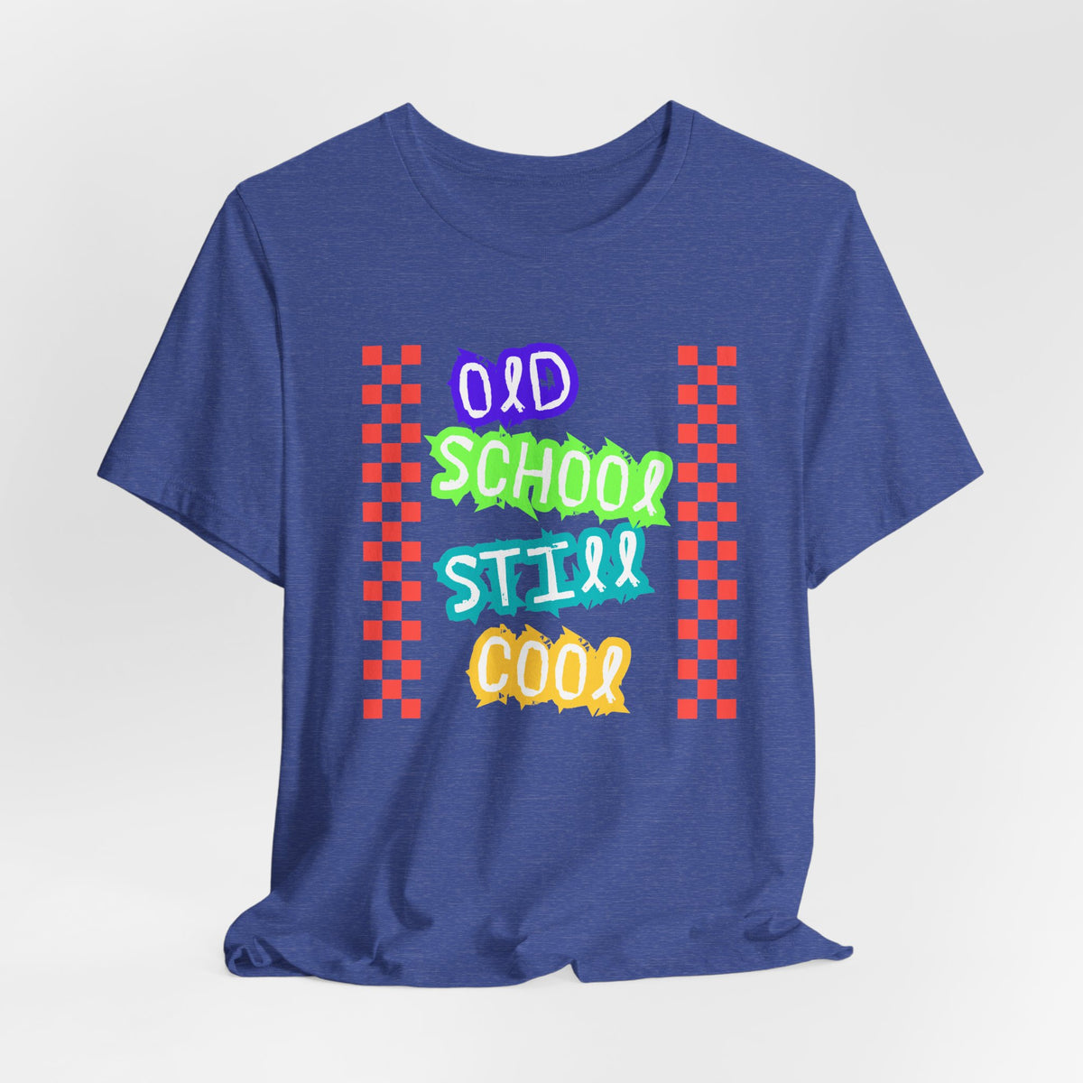 Old School Still Cool Graphic Tee — Retro Checkerboard Nostalgic T-Shirt