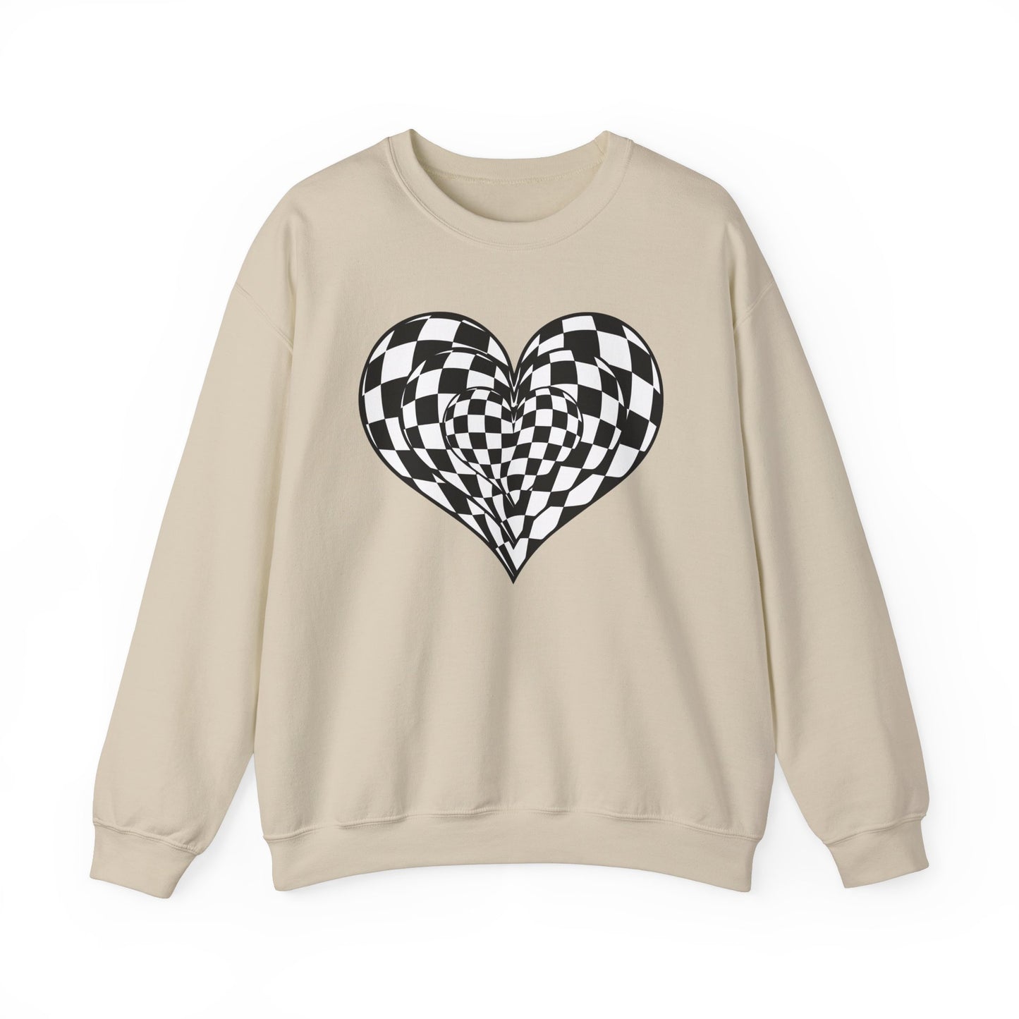 Checkered Heart  Sweatshirt